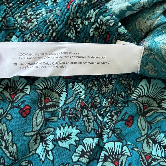 Band of of the Free Elise Floral Wide Leg Pants in Blue Teal - Picture 7 of 8